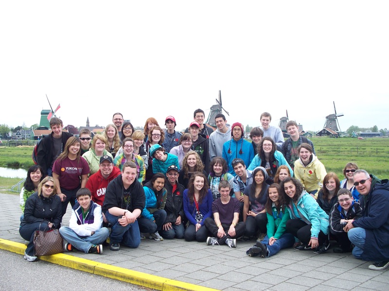 Submitted
History teacher Loralea Wark, above, second from right, with sunglasses, has been awarded the Minister of Veterans Affairs Commendation for her contribution to the remembrance of the contributions, sacrifices and achievements of veterans. She has taken several students to Vimy Ridge, right, and Holland, above.