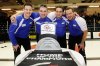 John Woods/Winnipeg Free Press
(Left to right) Skip Rob Fowler, third Allan Lyburn, second Richard Daneault, and lead Derek Samagalski of the Brandon Curling Club celebrate their win over Mike McEwen in the Safeway Championship final in Dauphin on Sunday.