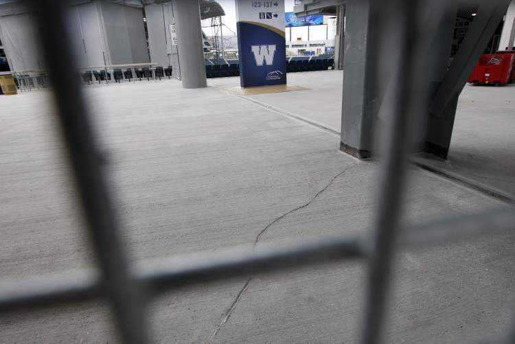 Cracks in stadium cosmetic Brandon Sun