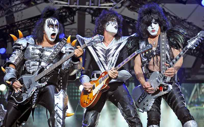 The Associated Press
Bassist Gene Simmons, guitarist Tommy Thayer and singer Paul Stanley of the band KISS perform during a Monster Tour show in Berlin last month.