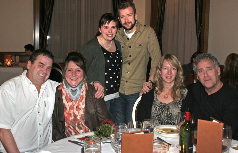(L-R)(Back) Jasmin Dickson,  Jeff Dickson. (Front) Ray Dennis, Lori Dennis, Hanna Bordewijk and Brent Baker.