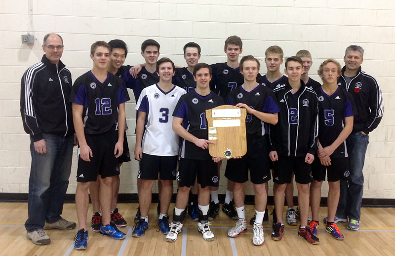 Submitted
Viking boys, back row (from left): Paul Friesen (coach), Ian Maeng, Cole Tokaryk, Dylan Sutherland, Seth Friesen, Dale Penner, Luke Giesbrecht, Mike DeGroot (coach). Front row (from left): Tyler Rowan, Noah Jackson, Cole Sutherland, Sam Isfeld, Colby Sobchuk, Adam Hay.