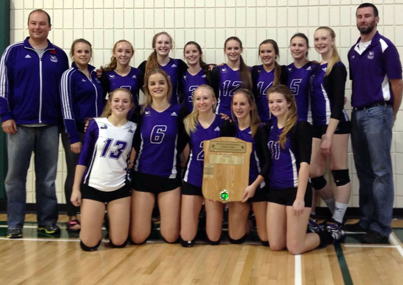 Submitted
Viking girls, back row (from left): Greg Beckwith (coach), Tristan Neudorf (coach), Kaylynn Collyer, Avery Maginel, Courtney Wallis, Carlie Johnston, Alexa Hutsal, Madison Beaubier, Kelsey Jordan, Chad Paradis (coach). Front row (from left): Taren Hildebrand, Jessi Coulter, Shayla Heinrichs, Shelby Nohr, Taylor Curtis.