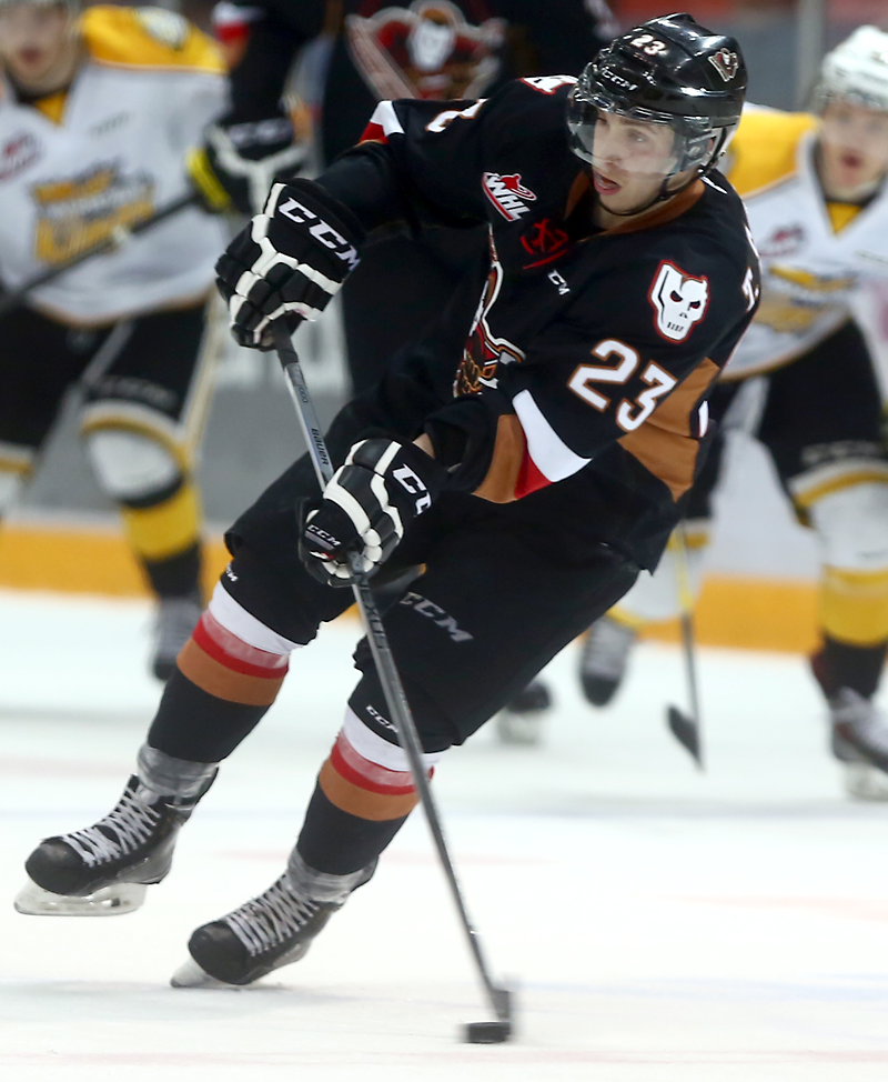 Bruce Bumstead/Brandon Sun
Taylor Sanheim racked up four goals, 19 assists and 65 penalty minutes in his first season in Calgary.