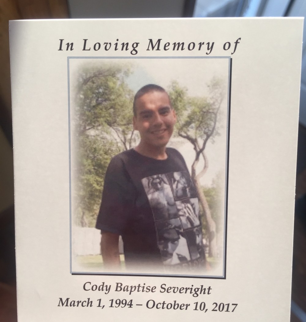 Jillian Austin/The Brandon Sun
About 100 people attended the funeral service for Cody Severight at the Waywayseecappo First Nation Community Band Hall on Friday.