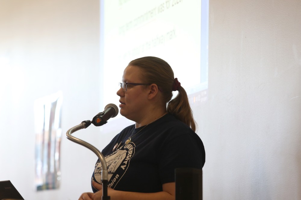 Tyler Clarke/The Brandon Sun
Brandon University Students’ Union accessibilities director Whitney Hodgins speaks to the province’s shift toward allowing for greater accessibility during Monday’s Human Rights Day event at the Brandon Cultural Resource Centre.