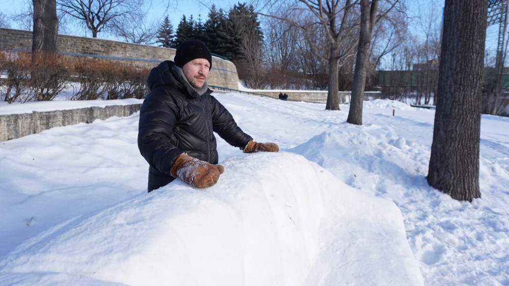 Submitted
Winnipeg artist James Culleton pictured in 2016 with one of his