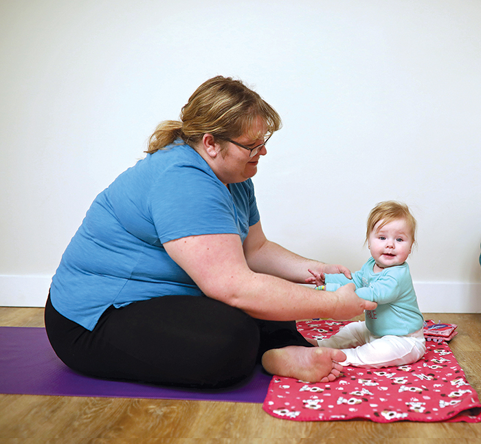 Valerie Frape and her seven-month-old daughter Faith take part in a Me and Mini Me yoga class at Baby Bump on 18th Street.
(Tim Smith/The Brandon Sun)