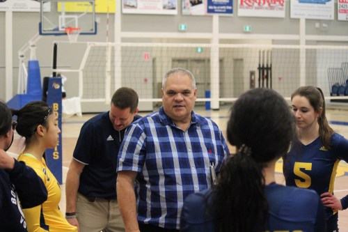 Nathan Liewicki/The Brandon Sun
After spending the 2017-18 season at the helm of the Brandon University Bobcats women’s volleyball team on an interim basis, Kevin Neufeld will not be returning to the Brandon School Division. He taught phys ed in it for 35 years.