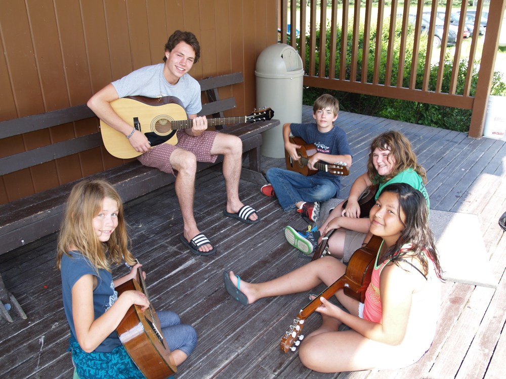 A music lesson takes place at Camp Wannakumbac. (Submitted)