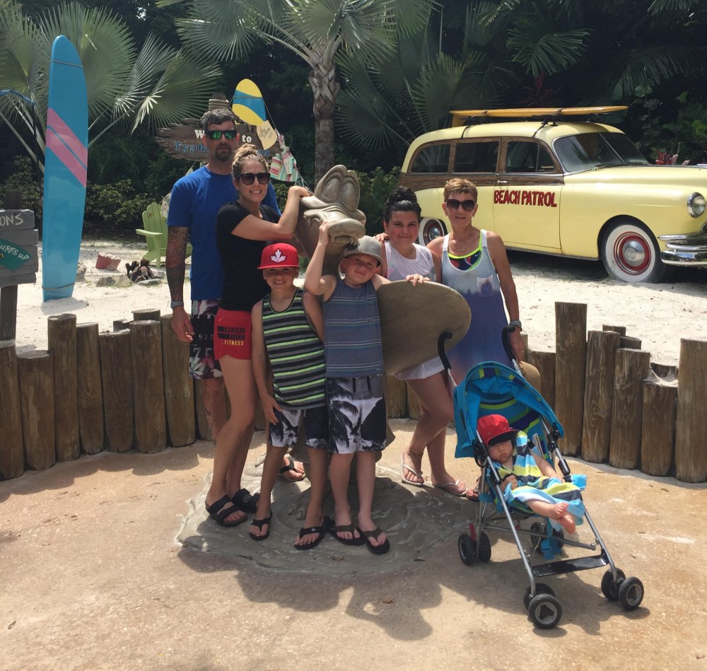 Submitted
Former Brandon Wheat King Johnathan Aitken is joined by his wife Marie, stepson Parker, son Jett, daughter Nia, mother Lorna and youngest son Jack in the stroller in a family photo.