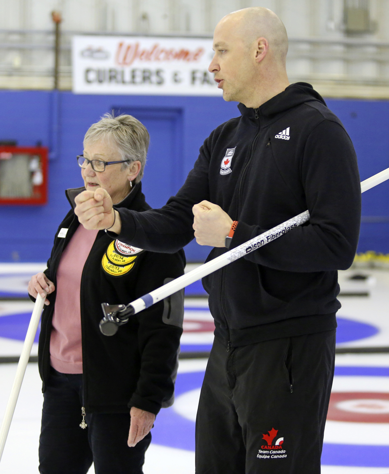 Notable athletes demonstrate stick curling Brandon Sun