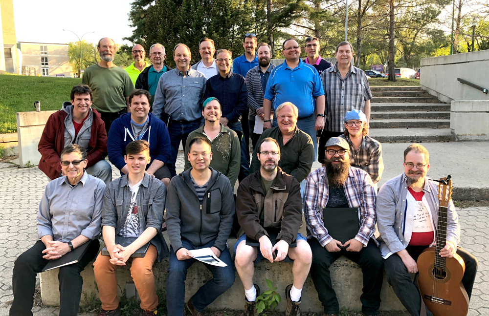 Prairie Blend Men's Choir is dedicating this Sunday's concert at Knox United Church to longtime member Todd Bullee, who died this week. Bullee is in the third row from the front centre, wearing a dark sweater with collared shirt. (Submitted)