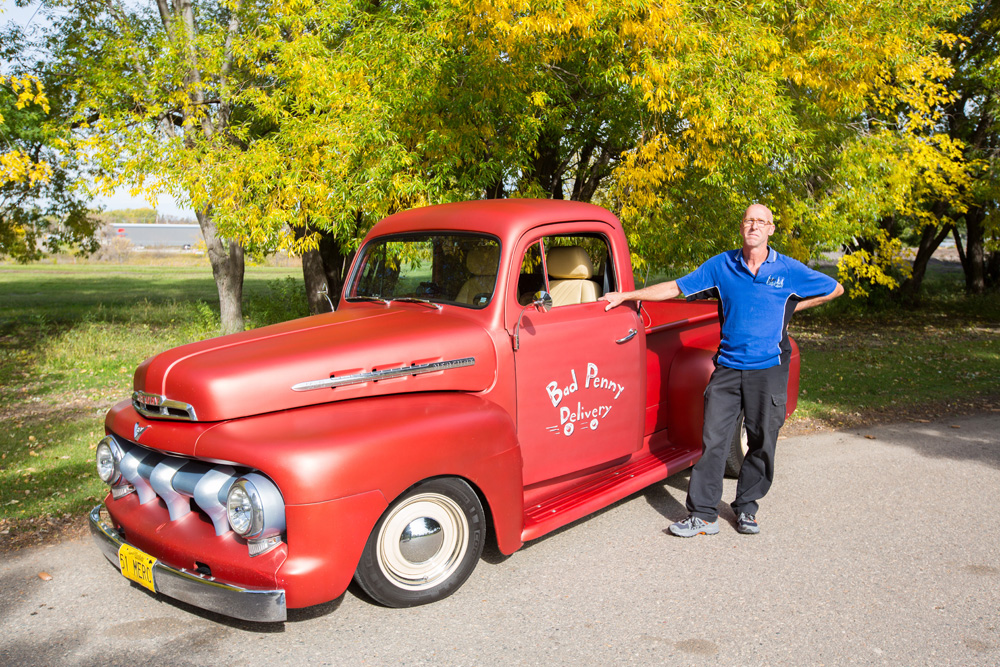 Brad Patterson shows off his 1951 Mercury Truck. (Chelsea Kemp/The Brandon Sun)