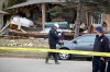 Police tape surrounds a home on the 200 block of Queens Avenue East on Wednesday as the investigation continues into an explosion at the home on Tuesday evening. (Tim Smith/The Brandon Sun)