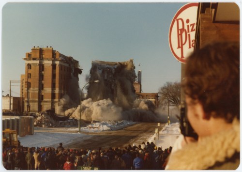 Rod Foster / For the Sun
Spectators watch as the west half of the Prince Edward Hotel is imploded on Sunday afternoon, Feb. 24, 1980.