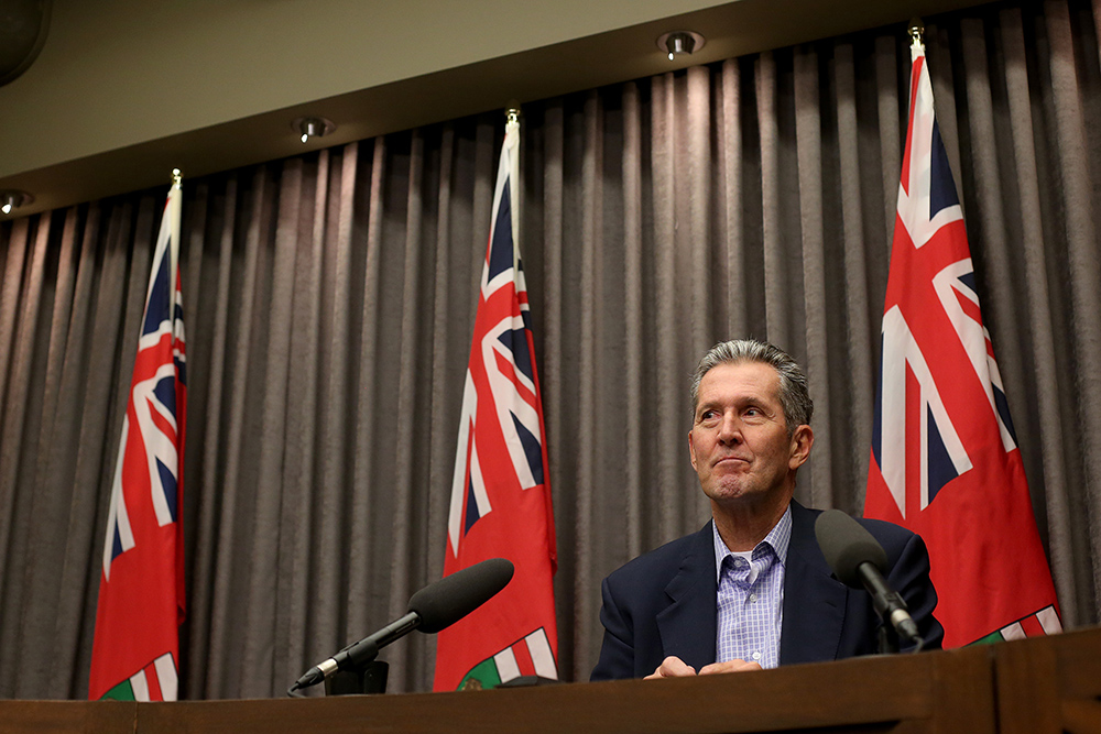 Shannon VanRaes
Premier Brian Pallister, pictured during a press conference last month, appears poised to launch a leadership bid for the Conservative Party of Canada, writes editor Matt Goerzen. (File)