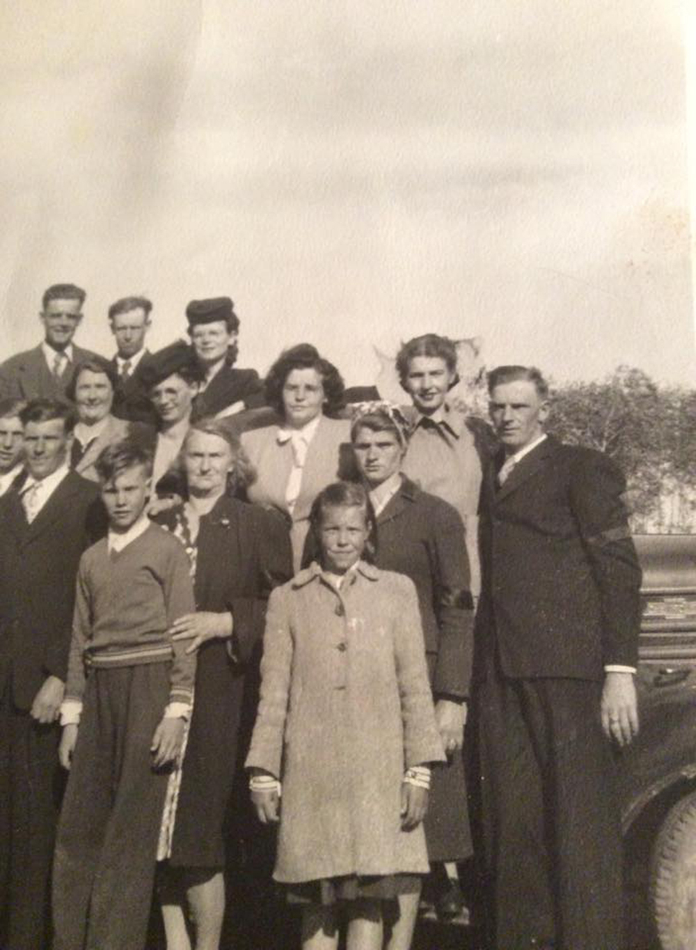 Phyllis Eastcott, seen here with her 12 siblings, is one of five in her immediate family who served Canada during the Second World War. (Submitted)