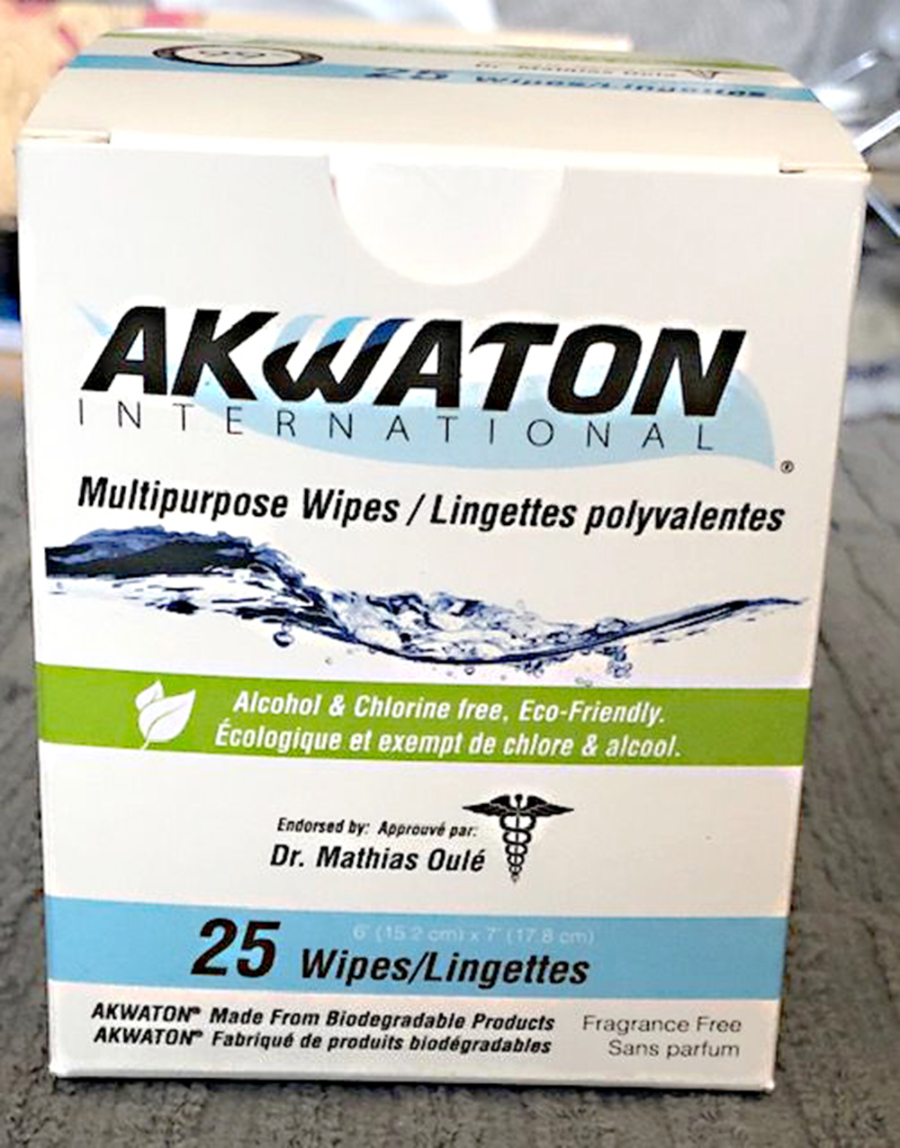 Akwaton multipurpose wipes, which contain polyhexamenthylene guanidine and are in circulation at Gambler First Nation and possibly beyond, are not approved by Health Canada. (Submitted)