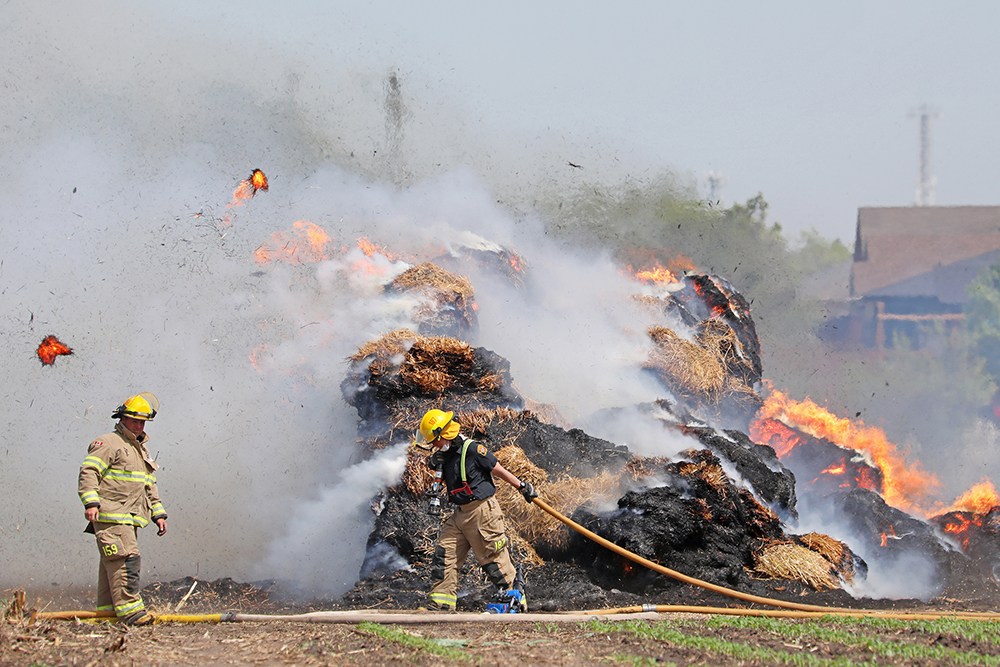 Fire rips through silage – Brandon Sun