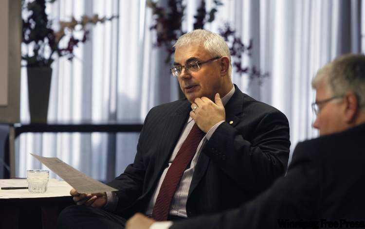 WAYNE.GLOWACKI@FREEPRESS.MB.CA
U of M president David Barnard testifies on Monday at the labour hearing into the suspension of Prof. Gabor Lukacs.