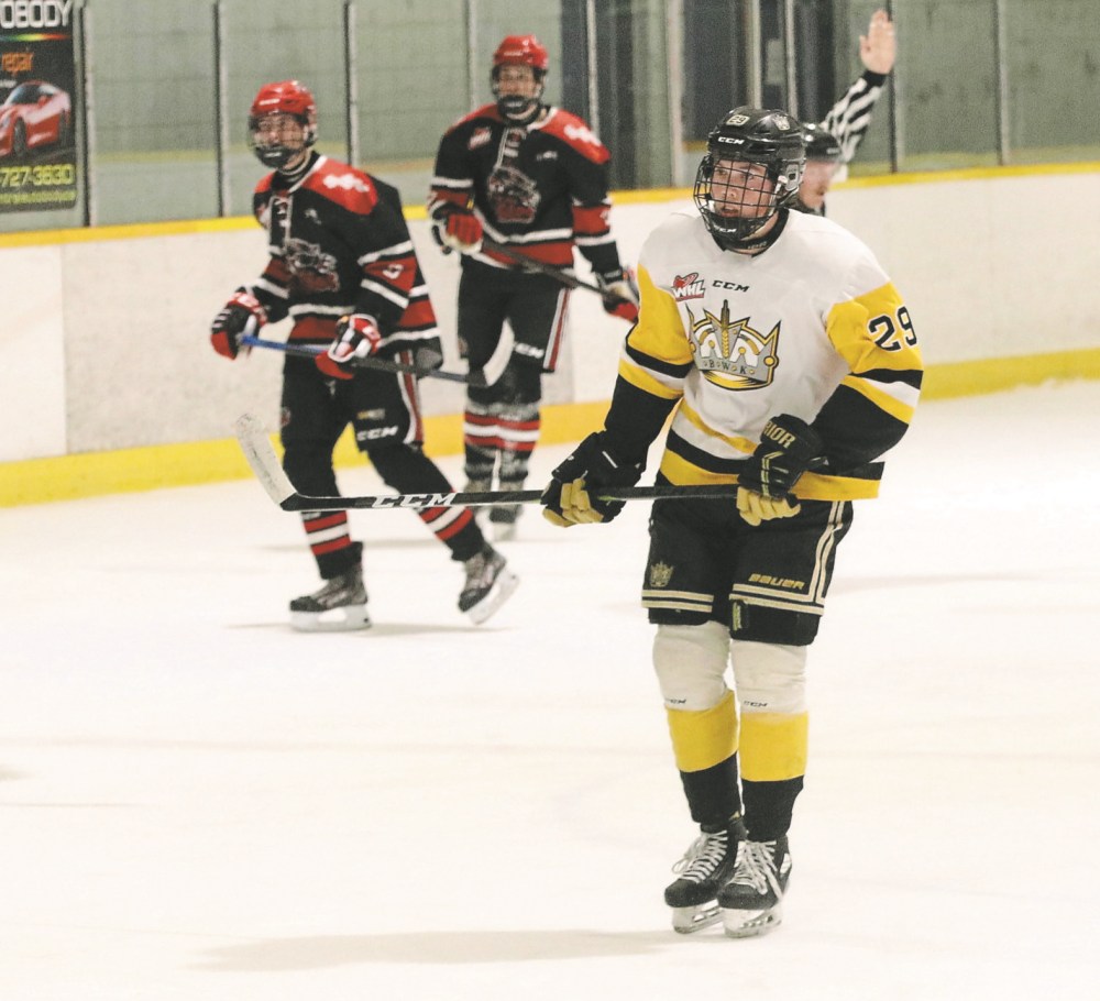 Perry Bergson/The Brandon Sun
Dalton Andrew of the Brandon Wheat Kings is shown as they faced the Southwest Cougars last month in Manitoba U18 AAA Hockey League action at the Sportsplex. Andrew is in his senior season with the team.