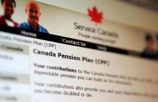 Information regarding the Canada Pension Plan is displayed on the service Canada website in Ottawa on Tuesday, January 31, 2012. THE CANADIAN PRESS/Sean Kilpatrick