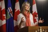 Alberta chief medical officer of health Dr. Deena Hinshaw updates media on the COVID-19 situation in Edmonton on Friday, March 20, 2020. Alberta's top doctor says she believes, with education and support, household contacts of people infected with more transmissible COVID-19 variants will abide by new quarantine rules. THE CANADIAN PRESS/Jason Franson