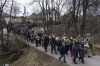 Relatives and friends attend the funeral of senior police sergeant Roman Rushchyshyn in the village of Soposhyn, outskirts of Lviv, western Ukraine, Thursday, March 10, 2022, in Lviv. Rushchyshyn, a member of the Lviv Special Police Patrol Battalion, was killed in the Luhansk Region. Temporary cease-fires to allow evacuations and humanitarian aid have repeatedly faltered, with Ukraine accusing Russia of continuing its bombardments. (AP Photo/Bernat Armangue)