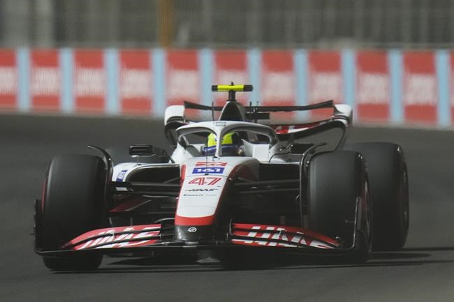 Haas driver Mick Schumacher of Germany steers his car during qualifying session for the Formula One Grand Prix it in Jiddah, Saudi Arabia, Saturday, March 26, 2022. (AP Photo/Hassan Ammar)