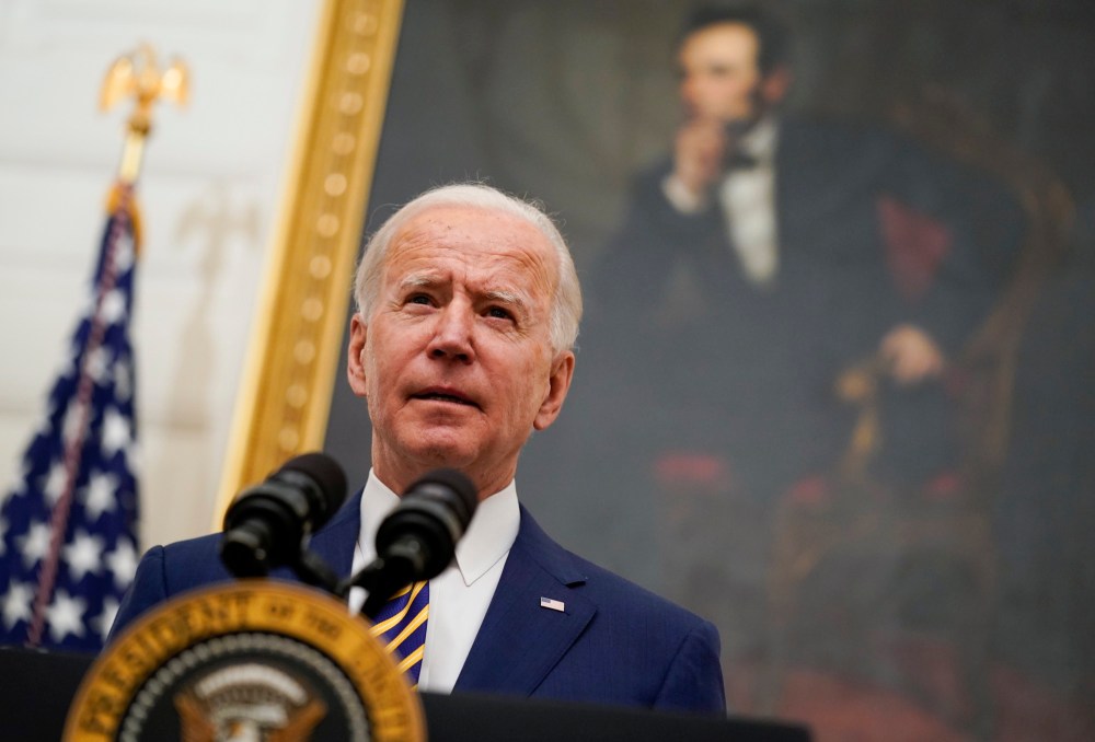 CP
U.S. President Joe Biden speaks about the economy in the State Dining Room of the White House on Friday. (Associated Press)