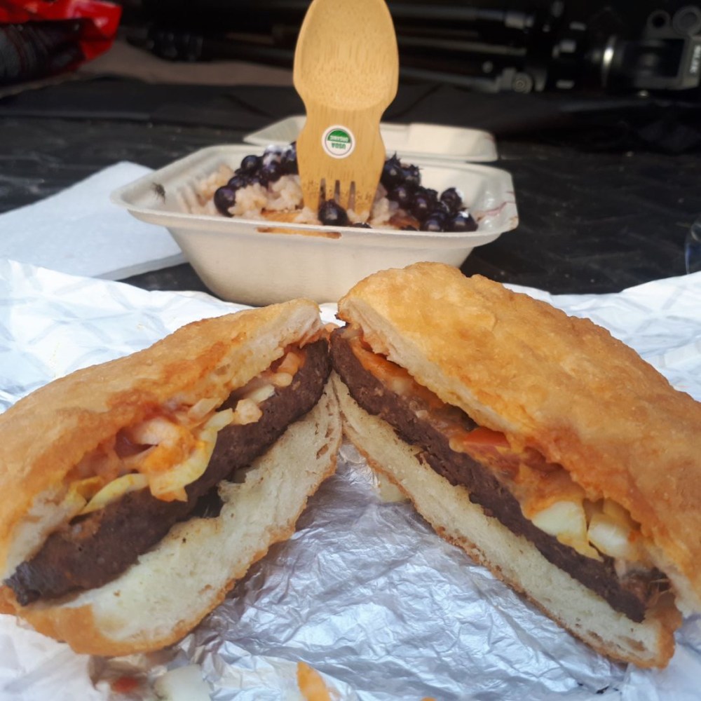 Heather McRae
A buffalo burger and Indigenous Delight for dessert for a tailgate picnic.