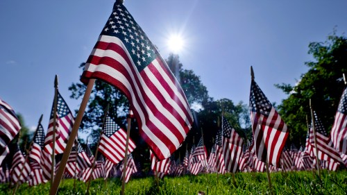 The Associated Press
The sun rises over nearly 3,000 flags, each representing a victim lost on Sept. 11, 2001 in the attack on the World Trade Center, at the Public Garden in Boston on Friday.