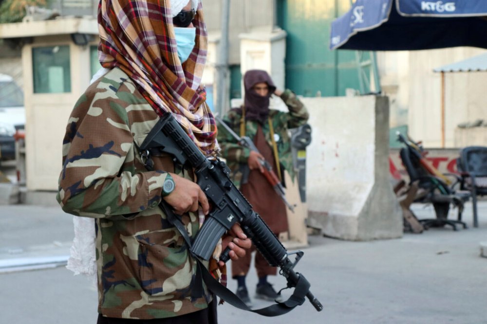 CP
Taliban fighters stand guard at a checkpoint in Kabul, Afghanistan, Wednesday, Aug. 25, 2021. The Taliban wrested back control of Afghanistan nearly 20 years after they were ousted in a U.S.-led invasion following the 9/11 attacks. Their return to power has pushed many Afghans to flee, fearing reprisals from the fighters or a return to the brutal rule they imposed when they last ran the country. (AP Photo/Khwaja Tawfiq Sediqi)