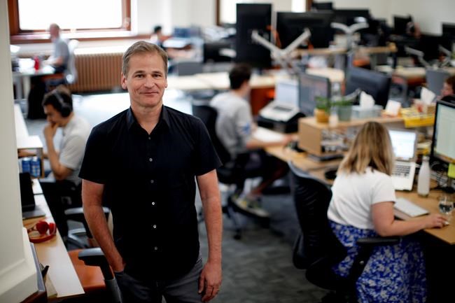 SendtoNews CEO Matthew Watson is photographed at head office in Victoria, on Wednesday, June 12, 2019. THE CANADIAN PRESS/Chad Hipolito