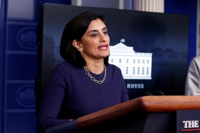 Administrator of the Centers for Medicare and Medicaid Services Seema Verma speaks about the coronavirus in the James Brady Press Briefing Room of the White House, Tuesday, April 7, 2020, in Washington. (AP Photo/Alex Brandon)