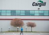 A man walks into a Cargill meat processing factory in Chambly, Que., south of Montreal, Sunday, May 10, 2020. The plant is closing temporarily after at least 64 workers tested positive for COVID-19. Canada's Agriculture Union fears the Canadian Food Inspection Agency will order non-meat inspectors into infected meat plants, under threat of discipline.THE CANADIAN PRESS/Graham Hughes