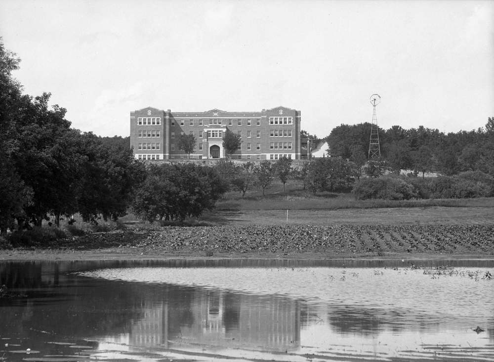 This photo depicts the second residential school building in Brandon, completed in 1930. The school would be closed permanently in 1972 and demolished in 2000. (SJ McKee Archives, Brandon University
