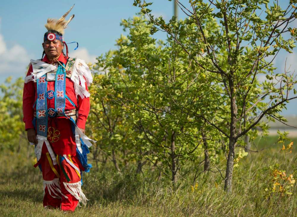 Waywayseecappo First Nation member Norbert Tanner attends the Canupawakpa Dakota Oyate One Day Contest Wacipi on Sept. 4. (Photos by Chelsea Kemp/The Brandon Sun)