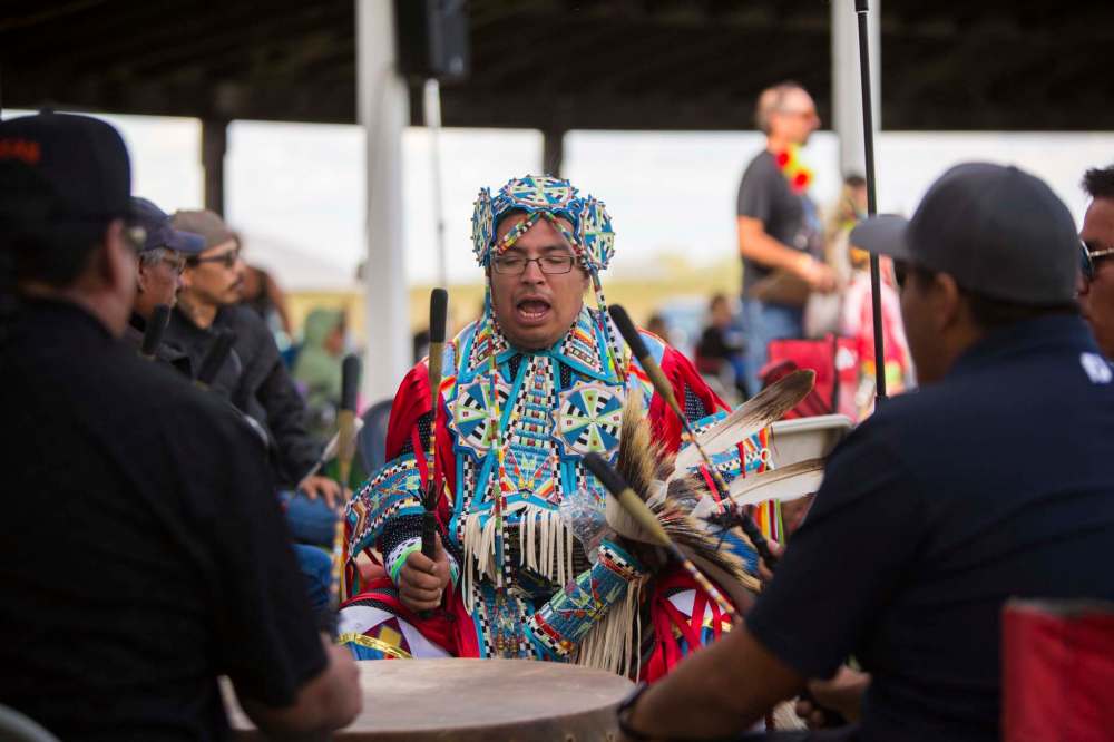 Dancers compete and perform at the Canupawakpa Dakota Oyate One Day Contest Wacipi Saturday, Sept. 4. (Chelsea Kemp/The Brandon Sun)