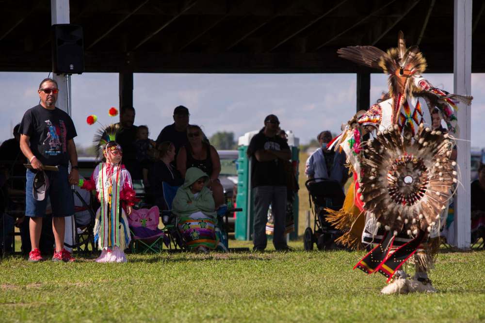 Dancers compete and perform at the Canupawakpa Dakota Oyate One Day Contest Wacipi Saturday, Sept. 4. (Chelsea Kemp/The Brandon Sun)