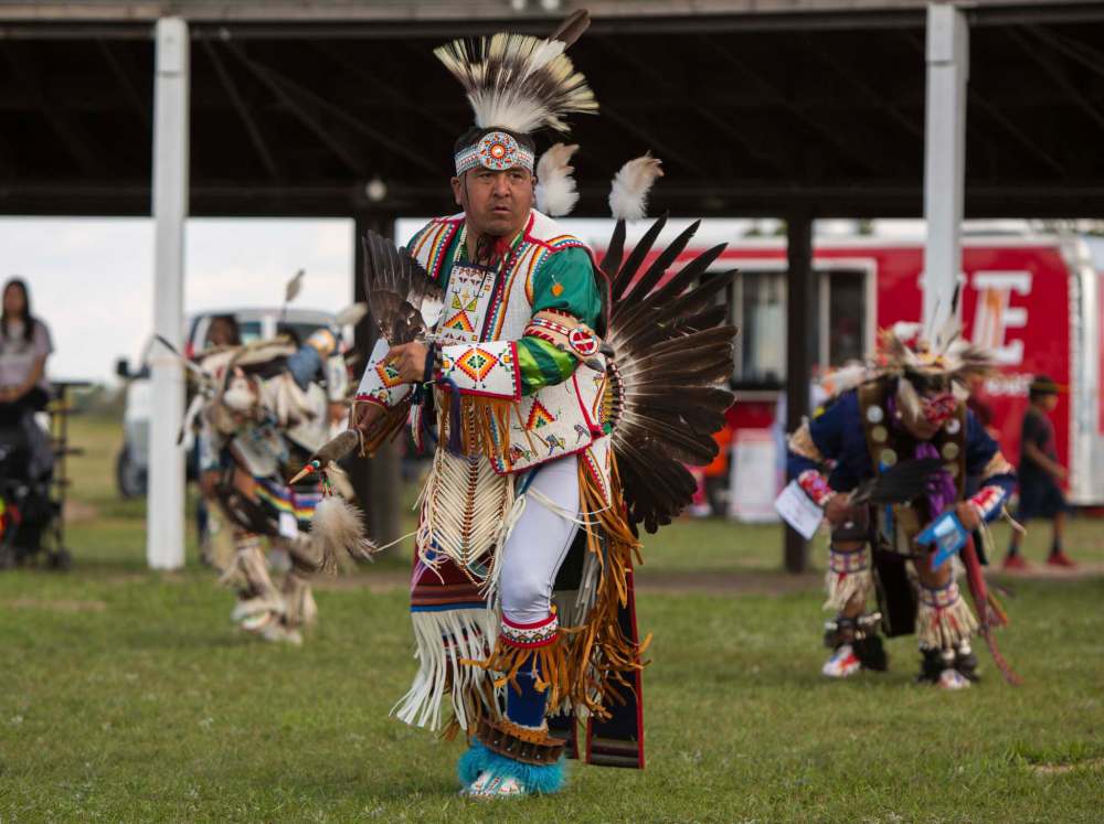 Dancers compete and perform at the Canupawakpa Dakota Oyate One Day Contest Wacipi Saturday, Sept. 4. (Chelsea Kemp/The Brandon Sun)