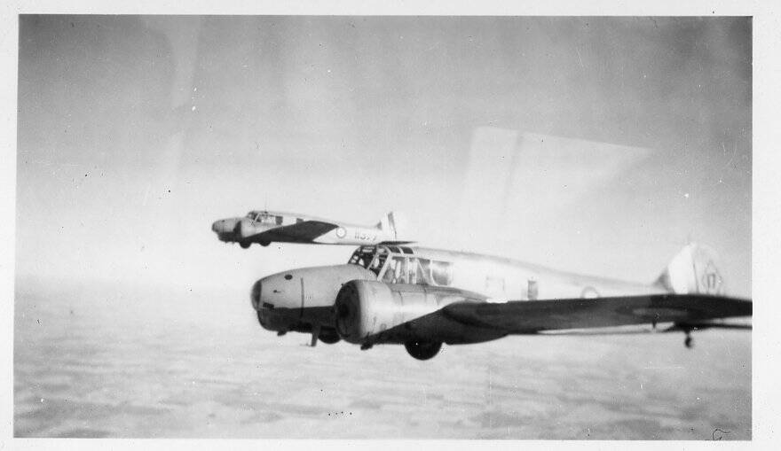 Submitted
This mid-air photo shows planes in starboard echelon position, according to Gordon Slark’s annotations.