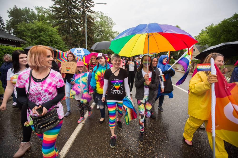 File
People are shown marching in the 2019 Brandon Pride Parade. The city’s Pride Week will return in June after missing the last two years due to the COVID-19 pandemic.