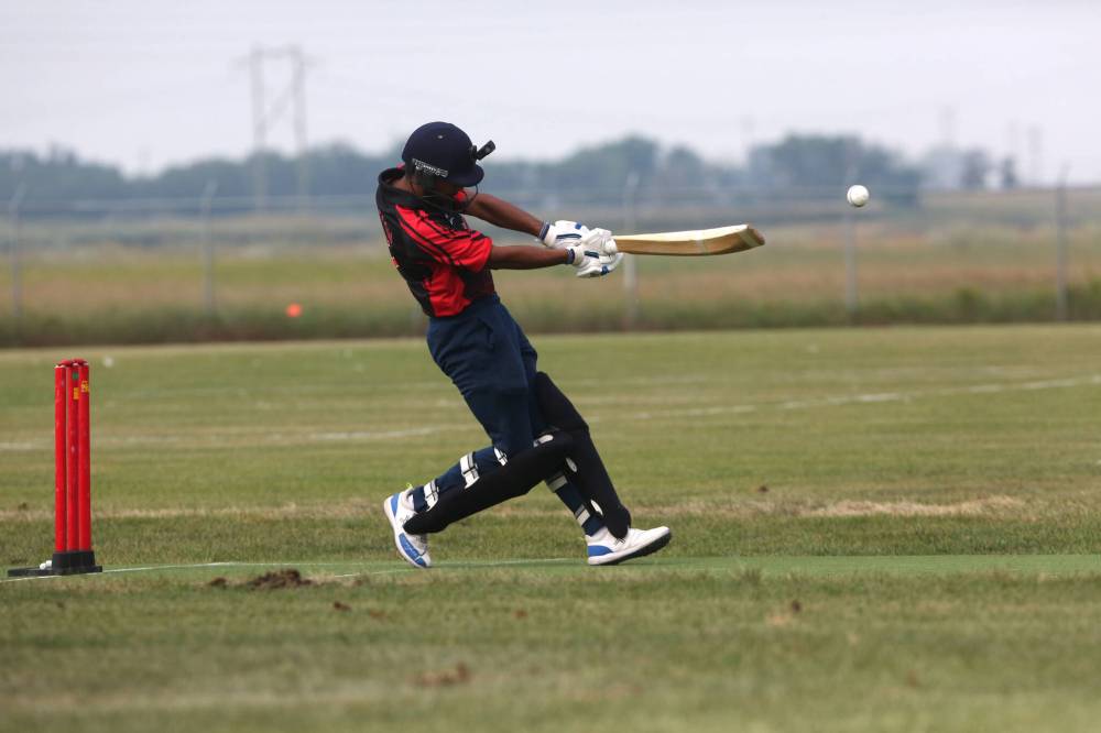 ABOVE: Cricket player Akash Patel makes a hit to the western part of the field during an exhibition game in August 2021. (File)
BELOW: Akash Patel, the vice-president of Westman Cricket Association, said there has been a substantial increase from Brandon youth looking to learn the ropes of the sport. The WCA said it expects more than 50 kids to be a part of this year’s upcoming youth camp thanks to efforts and interest from the Brandon School Division. (Kushang Patel)