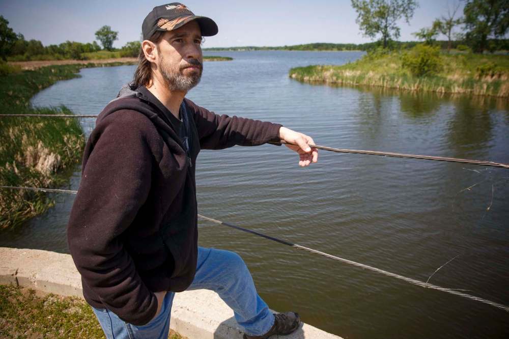 MIKE DEAL / WINNIPEG FREE PRESS
Kyle Unger at the Stephenfield Park spillway near where he grew up just outside of Roseisle, Man.