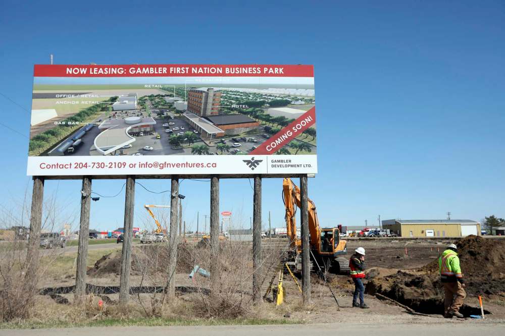 Work is seen being done at the site of the future Gambler First Nation business park along 18th Street North in Brandon earlier this year. (File)