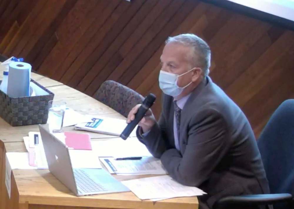 Brandon School Division Asst. Supt. Mathew Gustafson details plans for the new Westman Consortia remote learning program at Monday’s board of trustees meeting. (Screenshot)