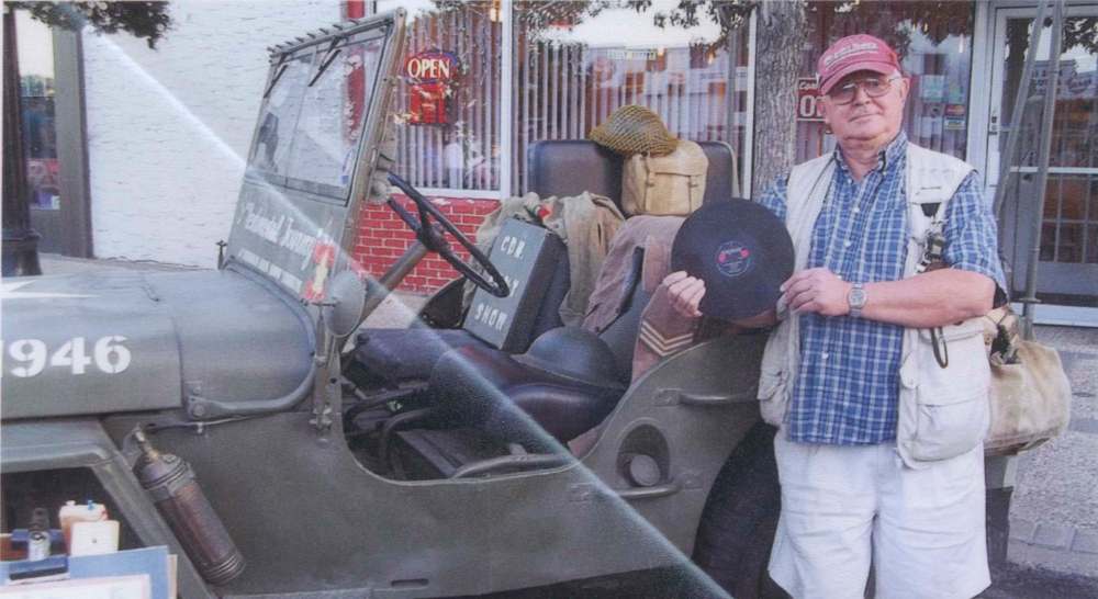 Military historian Ed James parks his 1946 Willys CJ2A jeep in downtown Brandon during a 2017 car show . (Submitted)