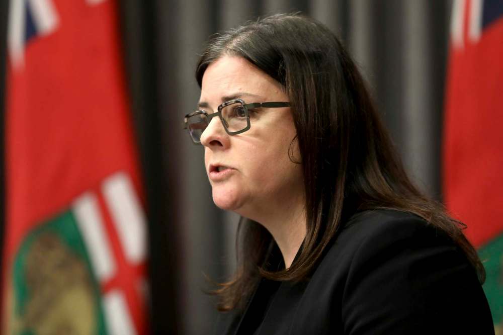Health and Seniors Care Minister Heather Stefanson answers questions about the protocol of the vaccine rollout in Manitoba at a press conference at the Manitoba Legislative Building on Wednesday. (Winnipeg Free Press)